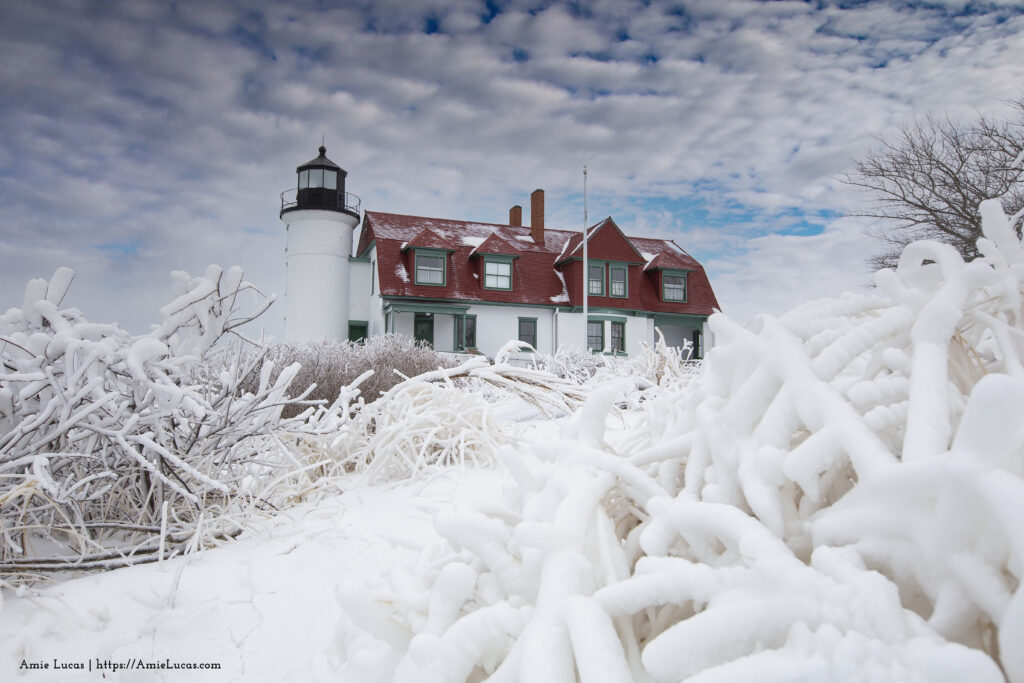 Pointe Betsy Lighthouse in the Winter